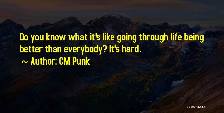 CM Punk Quotes: Do You Know What It's Like Going Through Life Being Better Than Everybody? It's Hard.