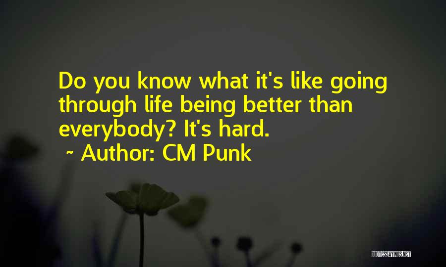 CM Punk Quotes: Do You Know What It's Like Going Through Life Being Better Than Everybody? It's Hard.