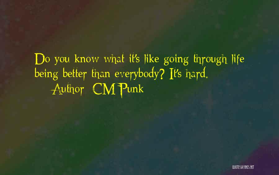 CM Punk Quotes: Do You Know What It's Like Going Through Life Being Better Than Everybody? It's Hard.