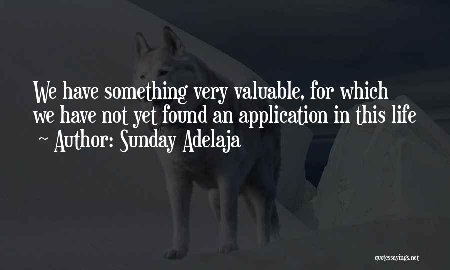 Sunday Adelaja Quotes: We Have Something Very Valuable, For Which We Have Not Yet Found An Application In This Life