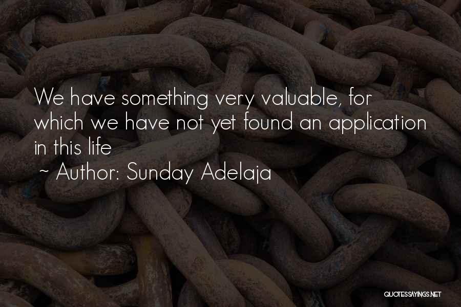 Sunday Adelaja Quotes: We Have Something Very Valuable, For Which We Have Not Yet Found An Application In This Life