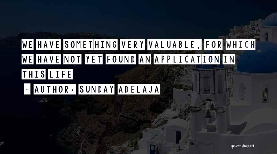 Sunday Adelaja Quotes: We Have Something Very Valuable, For Which We Have Not Yet Found An Application In This Life
