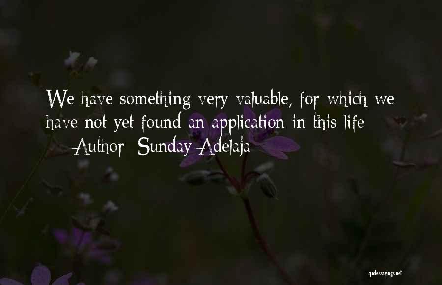 Sunday Adelaja Quotes: We Have Something Very Valuable, For Which We Have Not Yet Found An Application In This Life