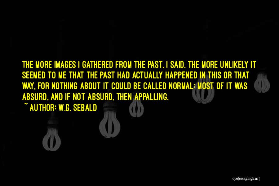 W.G. Sebald Quotes: The More Images I Gathered From The Past, I Said, The More Unlikely It Seemed To Me That The Past