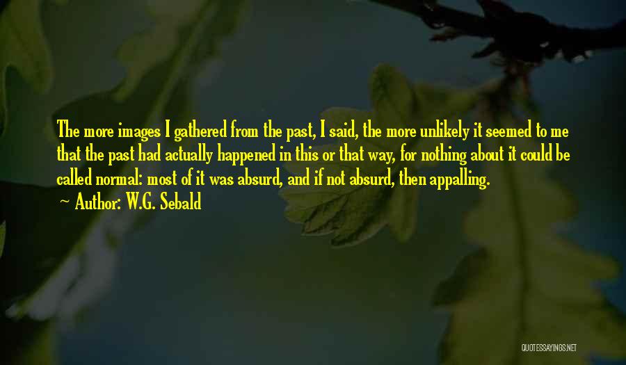 W.G. Sebald Quotes: The More Images I Gathered From The Past, I Said, The More Unlikely It Seemed To Me That The Past