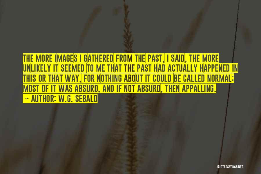 W.G. Sebald Quotes: The More Images I Gathered From The Past, I Said, The More Unlikely It Seemed To Me That The Past