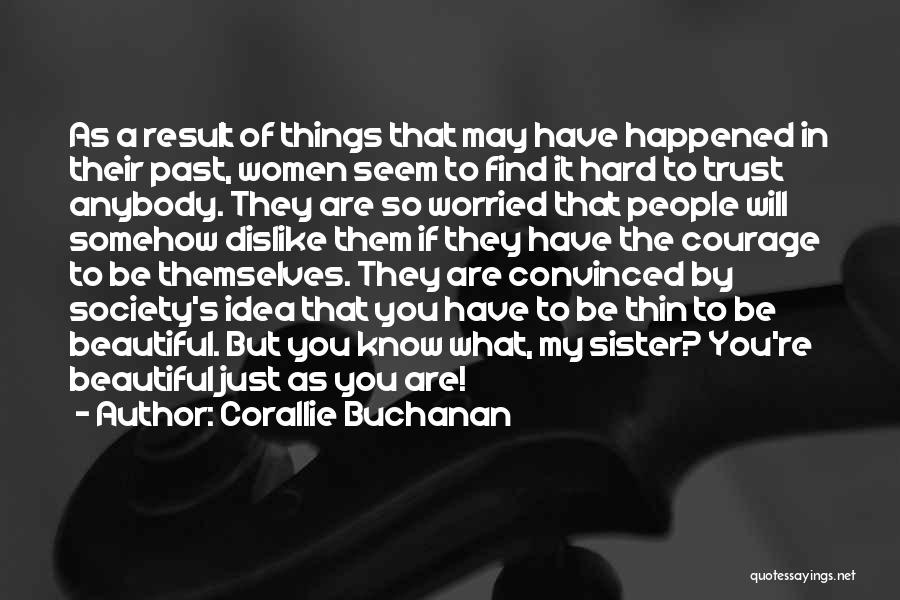 Corallie Buchanan Quotes: As A Result Of Things That May Have Happened In Their Past, Women Seem To Find It Hard To Trust