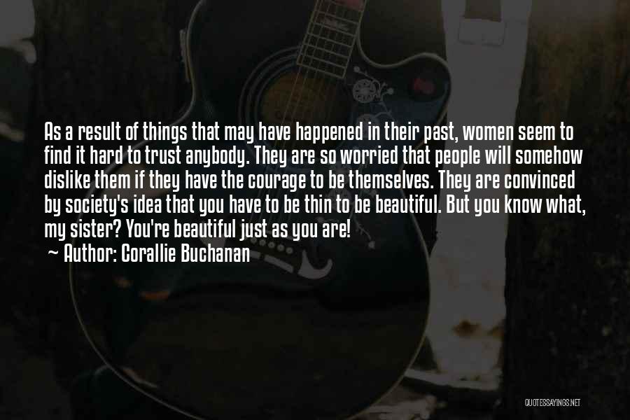 Corallie Buchanan Quotes: As A Result Of Things That May Have Happened In Their Past, Women Seem To Find It Hard To Trust