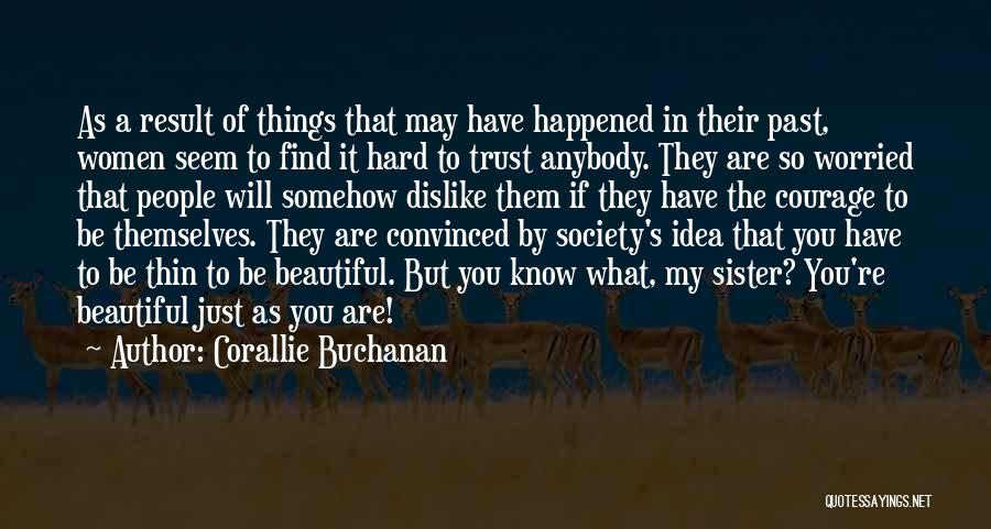 Corallie Buchanan Quotes: As A Result Of Things That May Have Happened In Their Past, Women Seem To Find It Hard To Trust