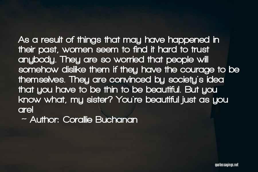 Corallie Buchanan Quotes: As A Result Of Things That May Have Happened In Their Past, Women Seem To Find It Hard To Trust