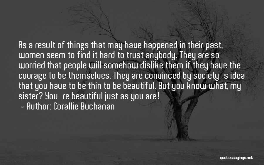 Corallie Buchanan Quotes: As A Result Of Things That May Have Happened In Their Past, Women Seem To Find It Hard To Trust