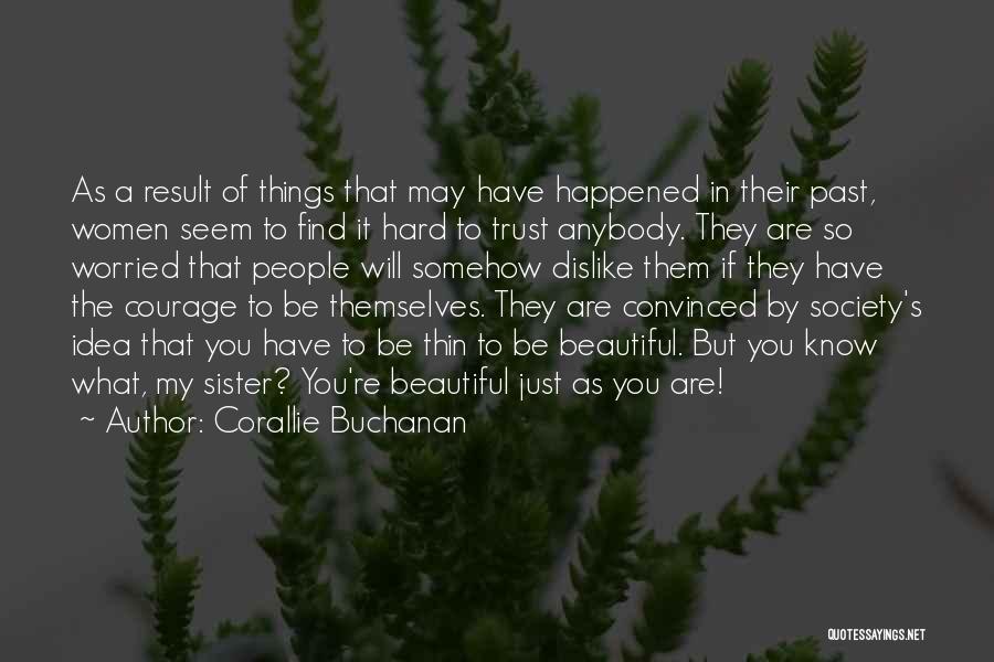 Corallie Buchanan Quotes: As A Result Of Things That May Have Happened In Their Past, Women Seem To Find It Hard To Trust