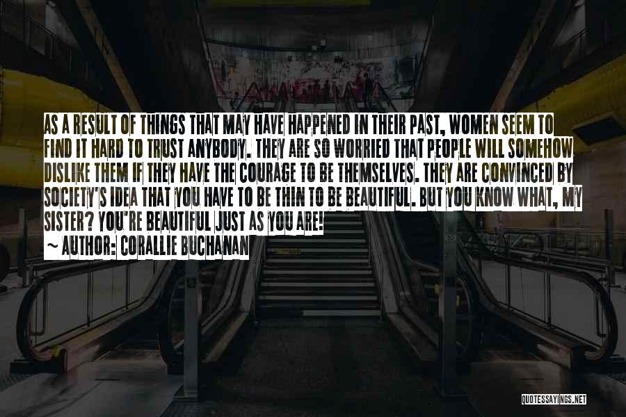 Corallie Buchanan Quotes: As A Result Of Things That May Have Happened In Their Past, Women Seem To Find It Hard To Trust