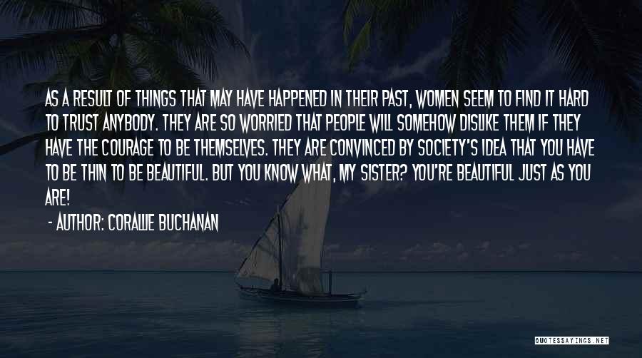 Corallie Buchanan Quotes: As A Result Of Things That May Have Happened In Their Past, Women Seem To Find It Hard To Trust