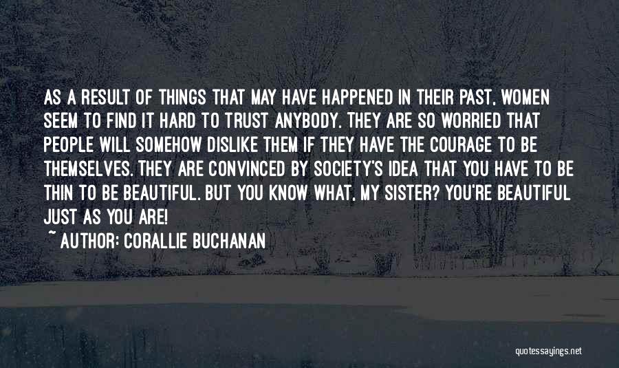 Corallie Buchanan Quotes: As A Result Of Things That May Have Happened In Their Past, Women Seem To Find It Hard To Trust