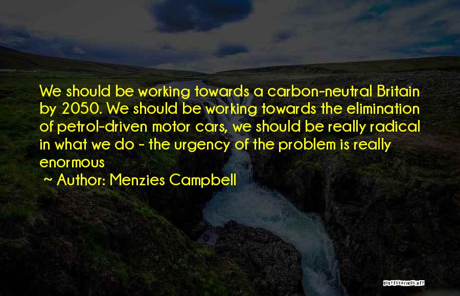 Menzies Campbell Quotes: We Should Be Working Towards A Carbon-neutral Britain By 2050. We Should Be Working Towards The Elimination Of Petrol-driven Motor