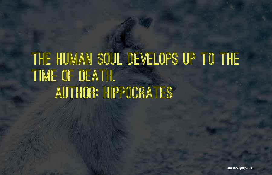 Hippocrates Quotes: The Human Soul Develops Up To The Time Of Death.