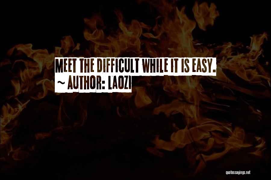 Laozi Quotes: Meet The Difficult While It Is Easy.