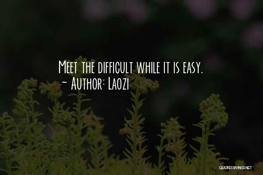 Laozi Quotes: Meet The Difficult While It Is Easy.