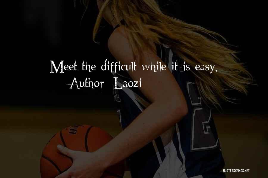 Laozi Quotes: Meet The Difficult While It Is Easy.