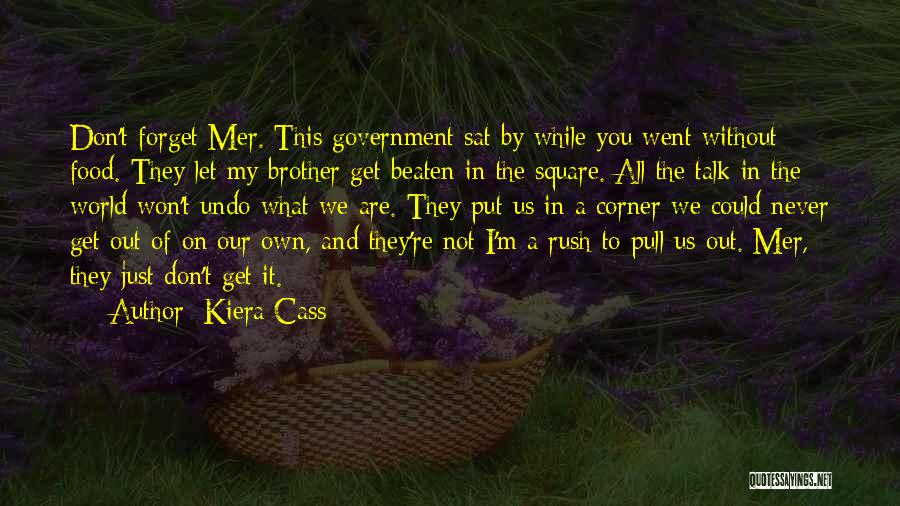 Kiera Cass Quotes: Don't Forget Mer. This Government Sat By While You Went Without Food. They Let My Brother Get Beaten In The