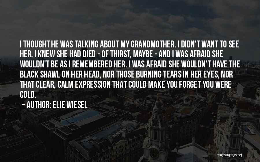 Elie Wiesel Quotes: I Thought He Was Talking About My Grandmother. I Didn't Want To See Her. I Knew She Had Died -