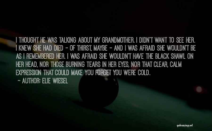 Elie Wiesel Quotes: I Thought He Was Talking About My Grandmother. I Didn't Want To See Her. I Knew She Had Died -