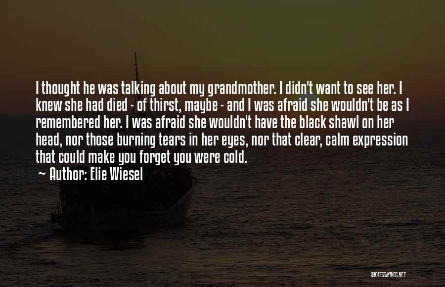 Elie Wiesel Quotes: I Thought He Was Talking About My Grandmother. I Didn't Want To See Her. I Knew She Had Died -