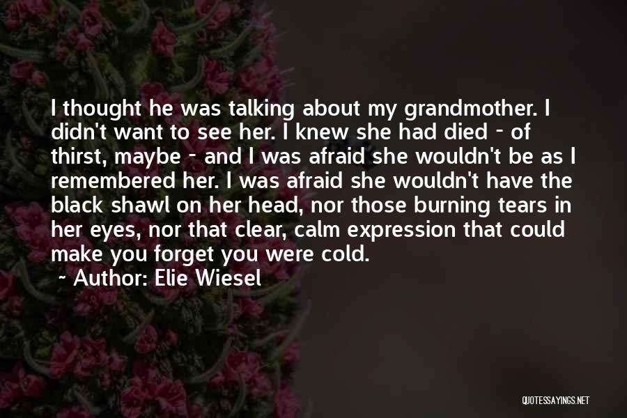 Elie Wiesel Quotes: I Thought He Was Talking About My Grandmother. I Didn't Want To See Her. I Knew She Had Died -