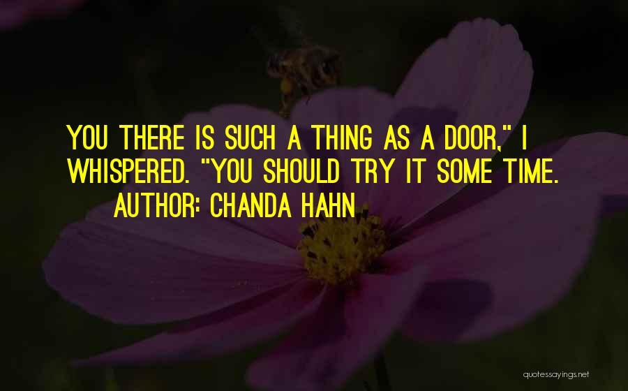 Chanda Hahn Quotes: You There Is Such A Thing As A Door, I Whispered. You Should Try It Some Time.