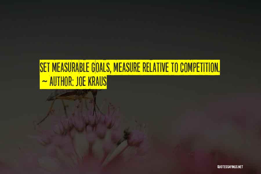 Joe Kraus Quotes: Set Measurable Goals, Measure Relative To Competition.