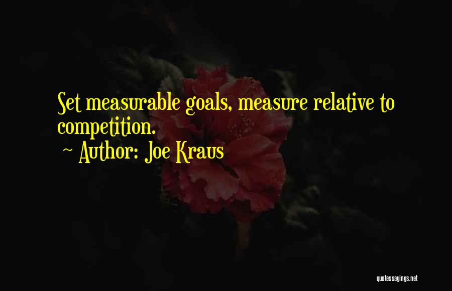 Joe Kraus Quotes: Set Measurable Goals, Measure Relative To Competition.