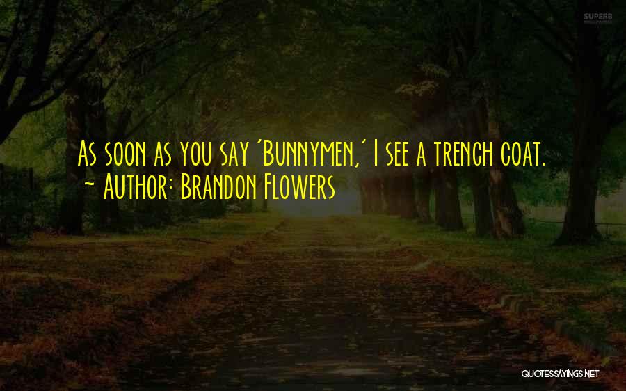 Brandon Flowers Quotes: As Soon As You Say 'bunnymen,' I See A Trench Coat.