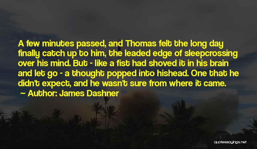 James Dashner Quotes: A Few Minutes Passed, And Thomas Felt The Long Day Finally Catch Up To Him, The Leaded Edge Of Sleepcrossing