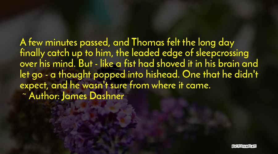 James Dashner Quotes: A Few Minutes Passed, And Thomas Felt The Long Day Finally Catch Up To Him, The Leaded Edge Of Sleepcrossing