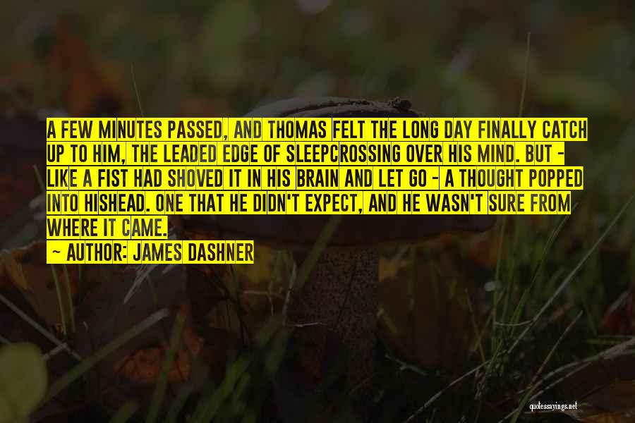 James Dashner Quotes: A Few Minutes Passed, And Thomas Felt The Long Day Finally Catch Up To Him, The Leaded Edge Of Sleepcrossing