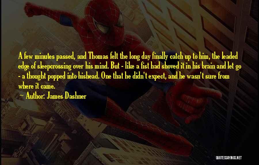 James Dashner Quotes: A Few Minutes Passed, And Thomas Felt The Long Day Finally Catch Up To Him, The Leaded Edge Of Sleepcrossing