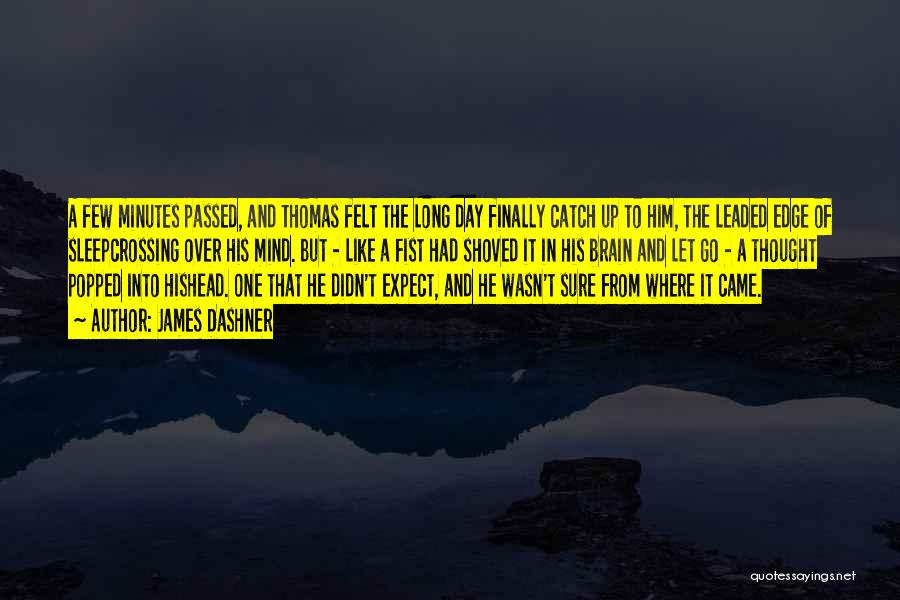 James Dashner Quotes: A Few Minutes Passed, And Thomas Felt The Long Day Finally Catch Up To Him, The Leaded Edge Of Sleepcrossing