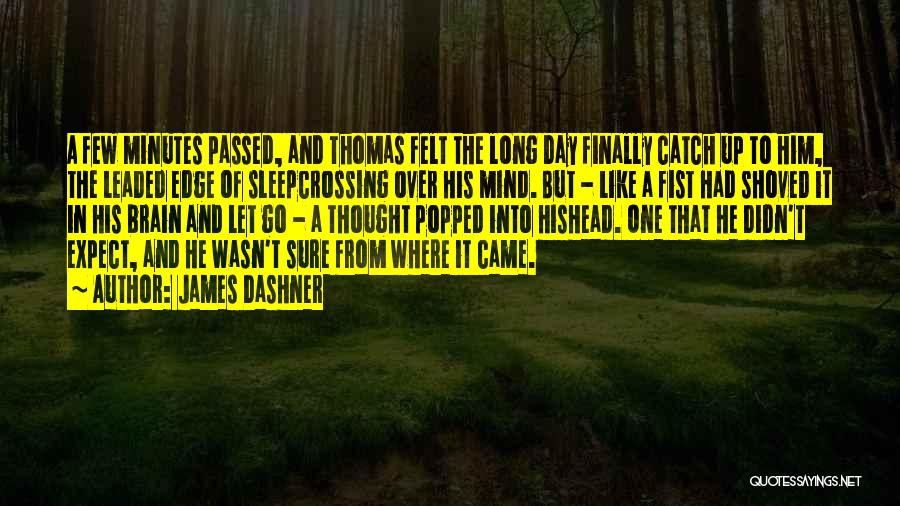 James Dashner Quotes: A Few Minutes Passed, And Thomas Felt The Long Day Finally Catch Up To Him, The Leaded Edge Of Sleepcrossing