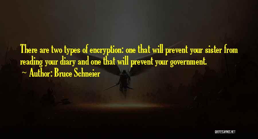 Bruce Schneier Quotes: There Are Two Types Of Encryption: One That Will Prevent Your Sister From Reading Your Diary And One That Will