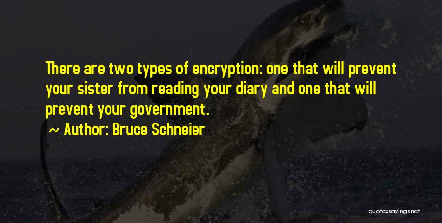 Bruce Schneier Quotes: There Are Two Types Of Encryption: One That Will Prevent Your Sister From Reading Your Diary And One That Will