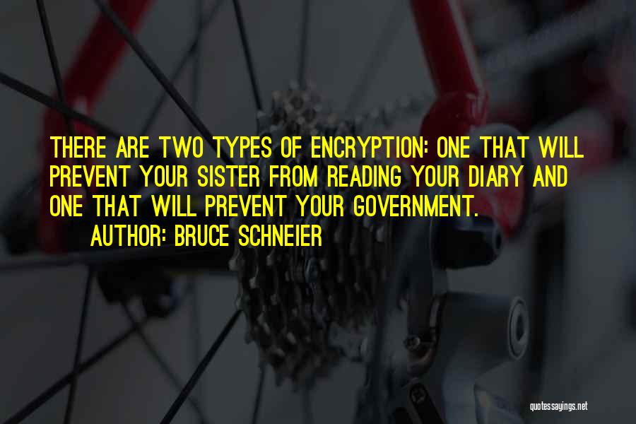 Bruce Schneier Quotes: There Are Two Types Of Encryption: One That Will Prevent Your Sister From Reading Your Diary And One That Will