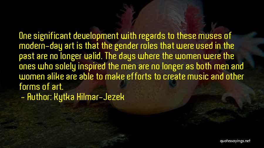 Kytka Hilmar-Jezek Quotes: One Significant Development With Regards To These Muses Of Modern-day Art Is That The Gender Roles That Were Used In