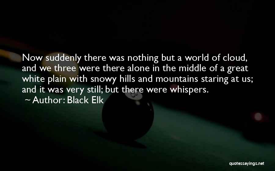 Black Elk Quotes: Now Suddenly There Was Nothing But A World Of Cloud, And We Three Were There Alone In The Middle Of