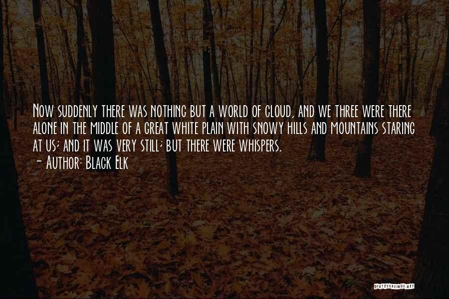 Black Elk Quotes: Now Suddenly There Was Nothing But A World Of Cloud, And We Three Were There Alone In The Middle Of