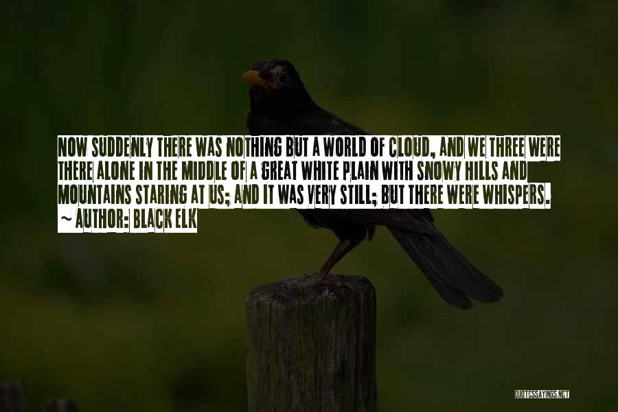 Black Elk Quotes: Now Suddenly There Was Nothing But A World Of Cloud, And We Three Were There Alone In The Middle Of