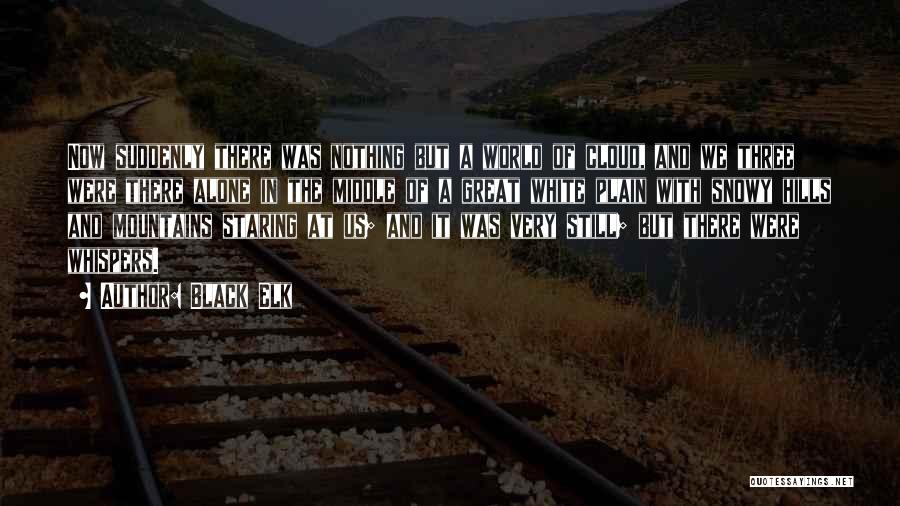 Black Elk Quotes: Now Suddenly There Was Nothing But A World Of Cloud, And We Three Were There Alone In The Middle Of