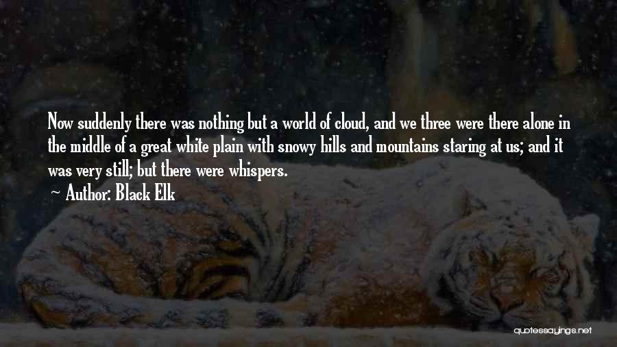 Black Elk Quotes: Now Suddenly There Was Nothing But A World Of Cloud, And We Three Were There Alone In The Middle Of