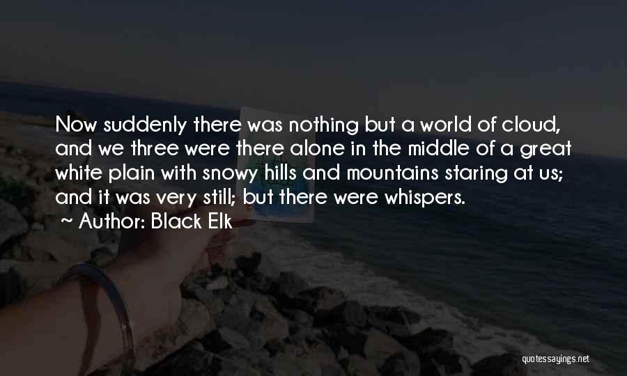 Black Elk Quotes: Now Suddenly There Was Nothing But A World Of Cloud, And We Three Were There Alone In The Middle Of