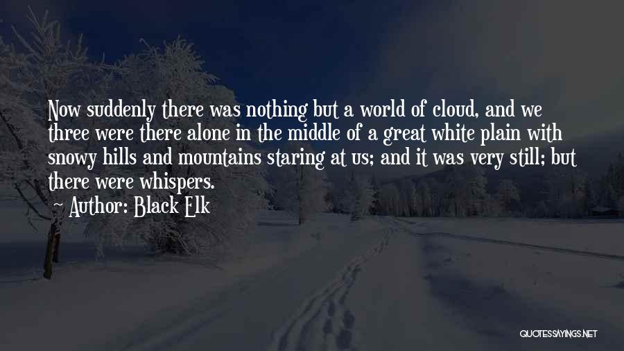 Black Elk Quotes: Now Suddenly There Was Nothing But A World Of Cloud, And We Three Were There Alone In The Middle Of